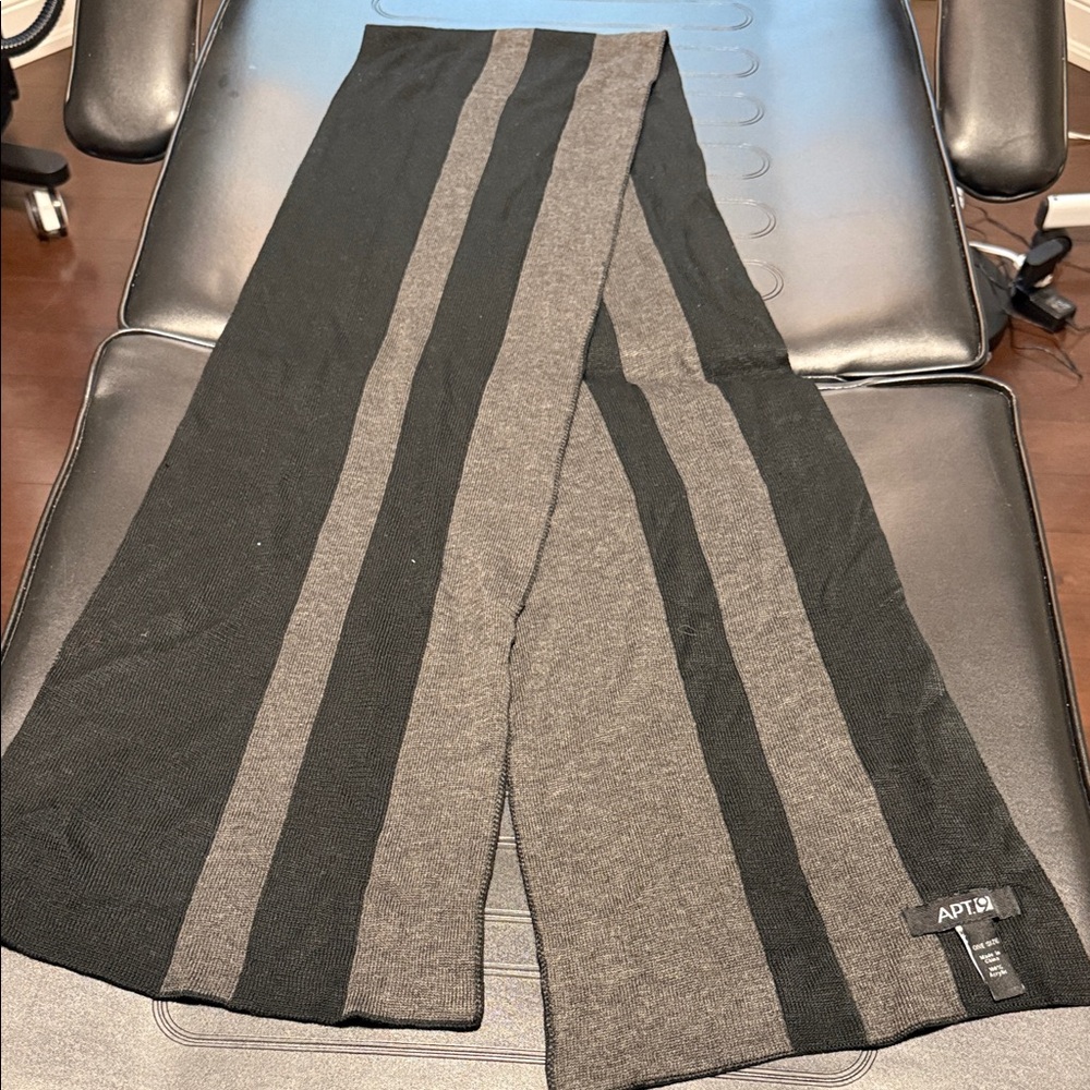 Apt. 9 Charcoal and Black Striped Scarf